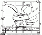 Captain Snowball in his suit of superhero with the letter S, a coloring page of the new movie The secret life of Pets 2