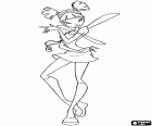 An artistic pose of the fairy Musa in the adventures of Winx Club