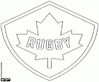 Logo of the National Rugby Team of Canada. They have the nicknames of Canucks and Les Rouges