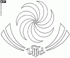 Logo of the Georgian national rugby team, known as The Lelos and Borjgalosnebi which means the men of Borjgali. The borjgali is the Georgian symbol of the sun and the official symbol of Georgia