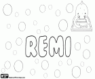 Remi, male name derived from the Latin name Remigius, in English and Scandinavian languages. Remi, short form of Remiel, variant of Jeremiel. Remi, abbreviation for Remigio, name for boy in Spanish and Italian, Remigiusz in Polish, Remigiu in Romanian, Remigijus in Lithuanian and transliteration of the same name in Russian, and Remigi in catalan. Rémi, variant of  Rémy, name for boy in French. Remi, female name in Japanese. Remi, short form of the african name for girl Oluremi