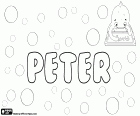 Peter, male name of Greek origin, derived from Petros, used in many languages such as English, German, Dutch, Swedish, Norwegian, Danish, Slovenian and Slovak. Péter is the name in Hungarian