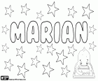 Marian, male name in Polish, Czech and Romanian. Marián, name for boy in Hungarian and Slovak. Both names derive from the Roman name Marius. Marian is also a female name in English, variant of Marion