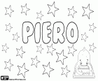 Piero, male name in Italian, derived from the Greek name Petros