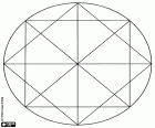 A mandala with a circle and two squares inscribed