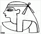 Puzzle with the profile of the face of a citizen from the Ancient Egyptian
