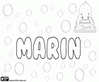 Marin, name for children in different languages such as French, Romanian, Croatian, Serbian, Bulgarian and Macedonian, derived from the Latin name Marinus. Marin is the transliteration of a unisex name in Japanese. Marin is also a female name in English and Dutch. Marin is a name in the nordic languages