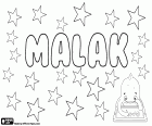 Malak, Arabic name used for both boy and girl, its meaning is angel