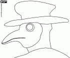 The doctor of the black plague with his characteristic mask in the form of a long bird beak. The doctor plague's mask