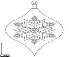 A teardrop-shaped ball decorated with an ice crystal, a beautiful hanging ornament to decorate the Christmas tree