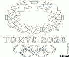 A coloring page with the official logo of the Tokyo 2020 Summmer Olympic Games. Due to the Covid-19 coronavirus pandemic, the Tokyo 2020 Olympic Games were postponed and finally held in the Japanese capital from July 23 to August 8, 2021.
