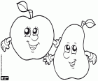 Apple and pear are fruits produced by flowering plants