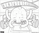 Puzzle of the octopus Pypus preparing the drawings of an animated film