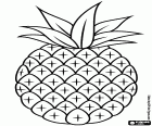 A simple drawing of a tropical pineapple, a fragrant and sweet fruit
