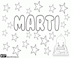 Martí, name for boy in Catalan, comes from the Roman name Martinus. Marti, diminutive of the names Martino and Martina in Italian. Márti, diminutive of Márta in Hungarian