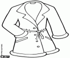 A long coat for woman with a shirt collar and a knotted belt