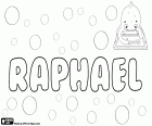 Raphael, masculine name in English, French and German. It is a biblical name, which derives from the Hebrew Rafa'el