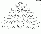 A drawing of a fir tree to color and decorate for the Christmas holidays