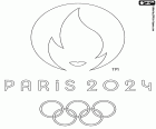 Logo of the 2024 Summer Olympic Games to be held from July 26 to August 11, 2024 in Paris, capital of France