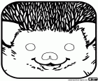 A mask with the face of a hedgehog for the Carnival costume