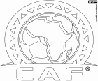 CAF logo, the Confederation of African Football. CAF is the confederation of national football associations in Africa. Its headquarters are located in 6th of October City, just outside Cairo, Egypt