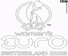 The logo for the UEFA Women's Championship 2025, UEFA Women's Euro, which is held in Switzerland from July 2 to 27, 2025