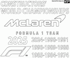 McLaren, F1 champions x10 in 2025 coloring page