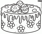 Cake decorated for Easter coloring page