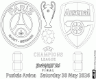 PSG vs Arsenal, final 2025-2026 coloring page