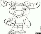 Maple, mascot Canada World Cup 2026 coloring page