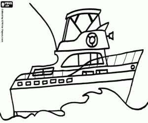 A recreational boat coloring page