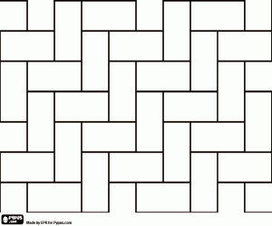 Rectangles in herringbone, pattern coloring page