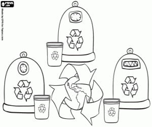The recycling day coloring page
