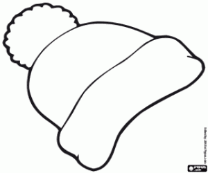 Red and white winter cap coloring page