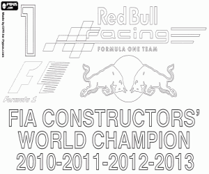 Red Bull Racing, champion F1 2013 coloring page