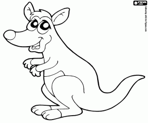 Red Kangaroo coloring page
