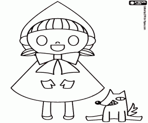 Red Riding Hood, Wolf, characters coloring page