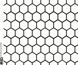 A regular hexagonal grid coloring page