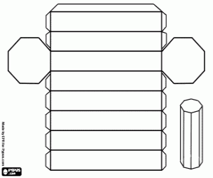 A regular octagonal Prism coloring page