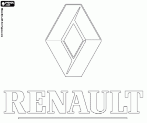 Renault, old emblem coloring page
