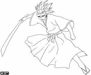 Renji Abarai in the fight coloring page