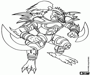 A reptilian warrior from Yu-Gi-Oh coloring page
