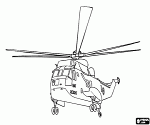 Rescue helicopter coloring page