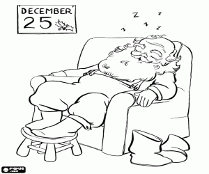 The rest day of Santa Claus coloring page