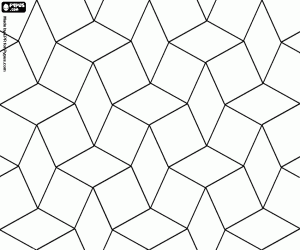 Rhombuses sequences, pattern coloring page