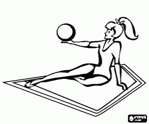 Rhythmic exercise with ball coloring page
