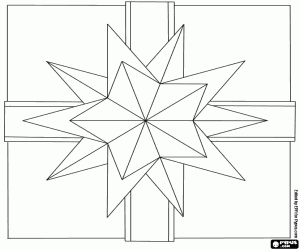 Ribbon bow as a Christmas Star coloring page