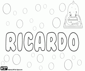 Ricardo, masculine name coloring page