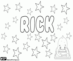 Rick, abbreviated name for boy coloring page