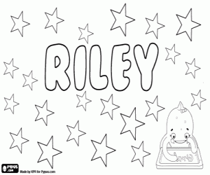Riley, unisex name coloring page